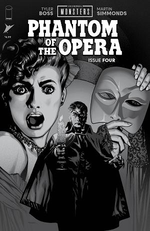 Universal Monsters Phantom Of The Opera #4 CVR D (OF 4) CVR D INC 1:25 RYAN SOOK B&W CLASSIC HORROR cover
