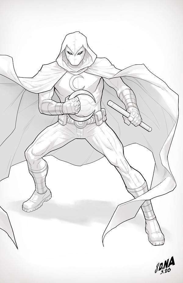 Marc Spector: Moon Knight #3 DAVID NAKAYAMA COLOR BLOCK WHITE VIRGIN VARIANT [1:50] cover