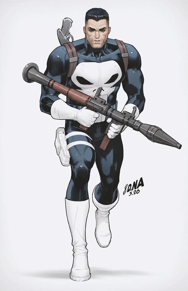 Punisher #3 DAVID NAKAYAMA COLOR BLOCK WHITE VIRGIN VARIANT [1:50] cover