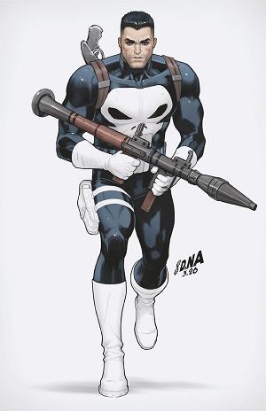 Punisher #3 DAVID NAKAYAMA COLOR BLOCK WHITE VIRGIN VARIANT [1:50] cover