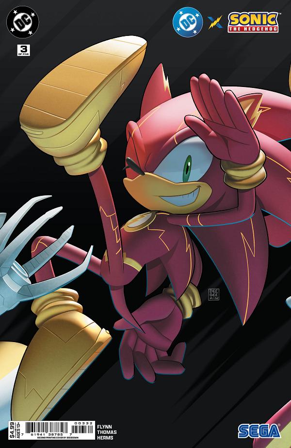 Dc X Sonic The Hedgehog #3 variant cover by Deegeemin
