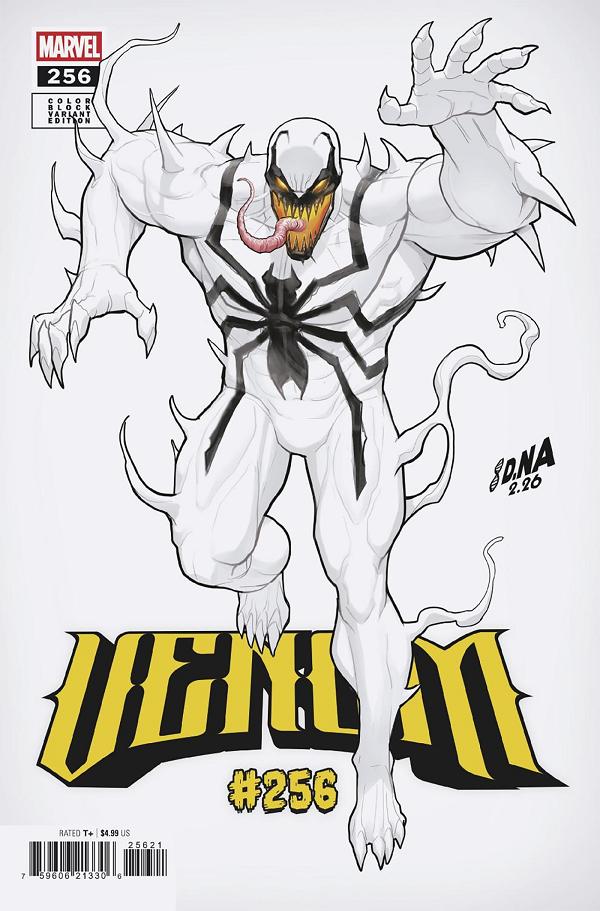 Venom #256 DAVID NAKAYAMA COLOR BLOCK WHITE VARIANT [DS] cover