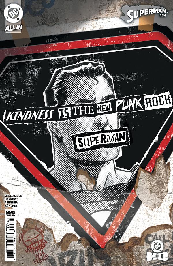 Superman #34 CVR F CVR F DAVE JOHNSON PUNK ROCK CARD STOCK cover