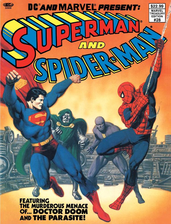 Dc And Marvel Present Superman And Spider-Man (Marvel Treasury Edition #28 CVR C FACSIMILE EDITION CVR C JOHN ROMITA SR & BOB LARKIN FOIL cover