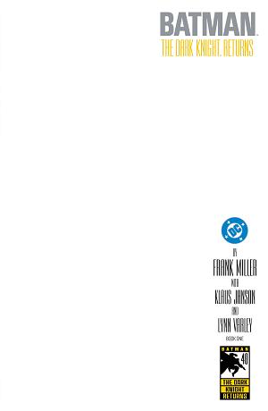 Batman The Dark Knight Returns #1 CVR E (OF 4) FACSIMILE EDITION CVR E BLANK CARD STOCK cover