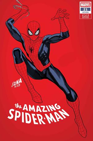 Amazing Spider-Man #21 DAVID NAKAYAMA COLOR BLOCK RED VARIANT cover