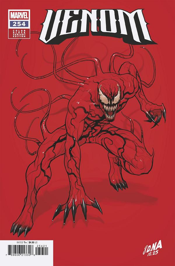 Venom #254 DAVID NAKAYAMA COLOR BLOCK RED VARIANT cover