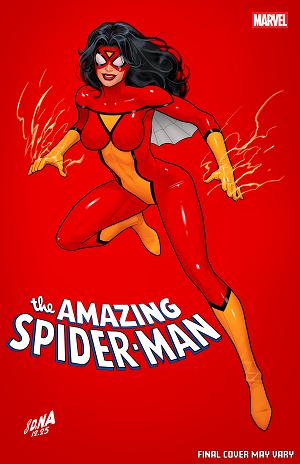 Amazing Spider-Man #22 DAVID NAKAYAMA COLOR BLOCK RED VARIANT cover