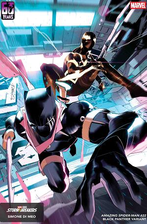Amazing Spider-Man #22 SIMONE DI MEO BLACK PANTHER VARIANT cover