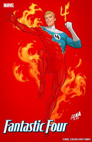 Fantastic Four #8 DAVID NAKAYAMA COLOR BLOCK RED VARIANT cover