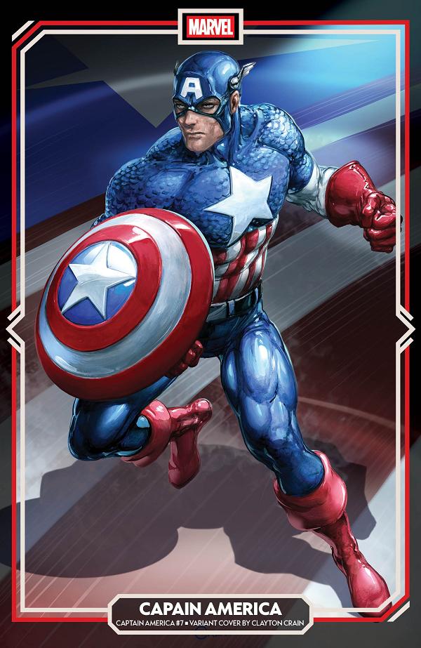 Captain America #7 variant cover by Clayton Crain