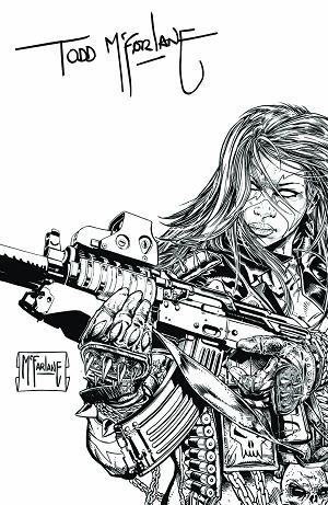 She-Spawn #1 CVR J (OF 5) CVR J INC 1:250 TODD MCFARLANE B&W SIGNED cover