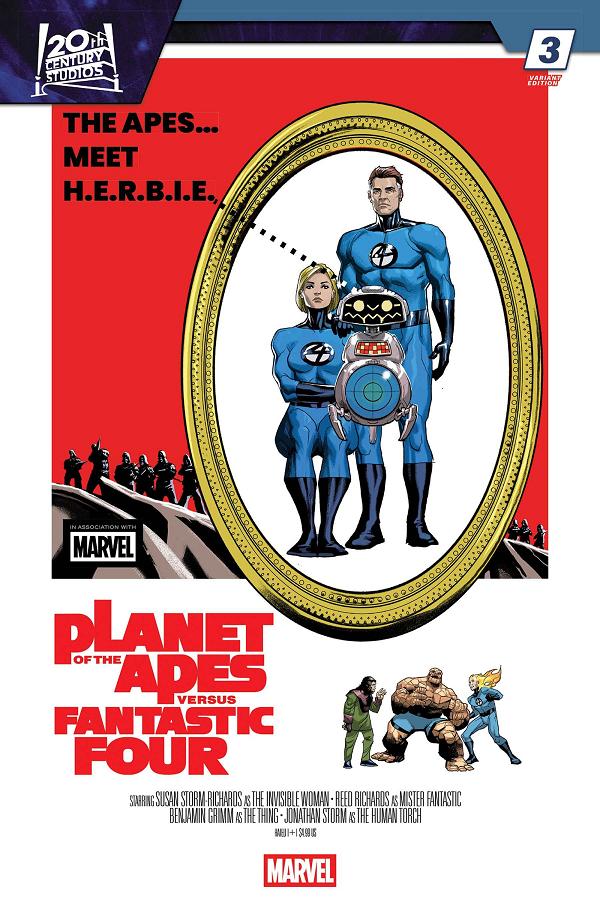 Planet Of The Apes Vs. Fantastic Four #3 PETE WOODS MOVIE HOMAGE VARIANT cover