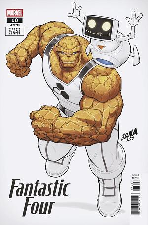 Fantastic Four #10 DAVID NAKAYAMA COLOR BLOCK WHITE VARIANT cover