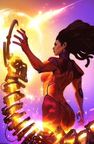 Valiant Beyond: All-New Harbinger --Risen Cover A (Lavina) #7 Variant D (Noobovich Full Art) cover