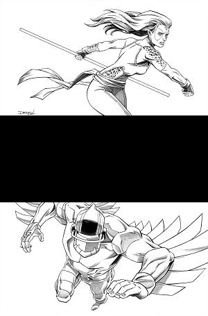 Thundercats X Silverhawks #2 CVR M CVR M INC 1:7 DECLAN SHALVEY LINE ART VIRGIN cover