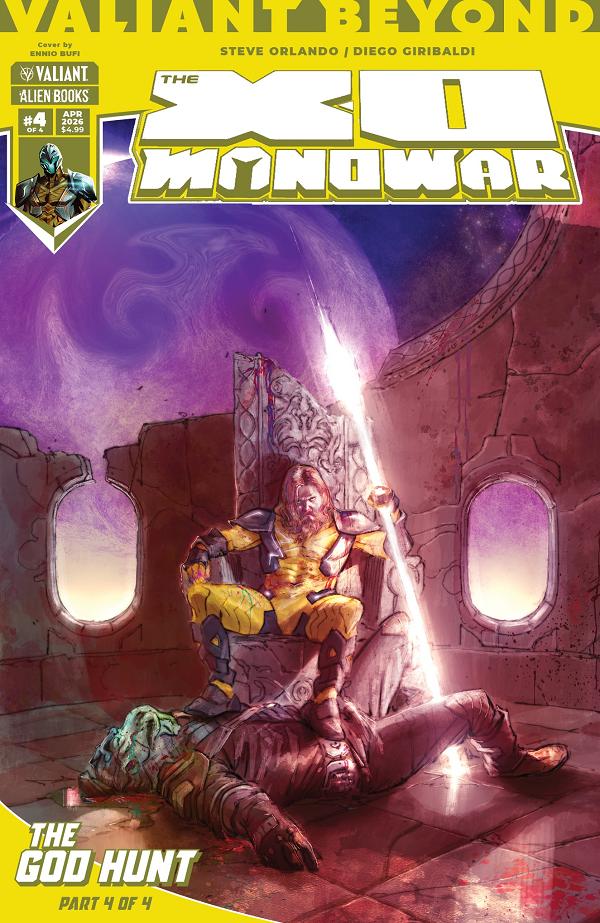 Valiant Beyond: The X-O Manowar --The God Hunt Cover A (Noobovich) #8 variant cover by Ennio Bufi