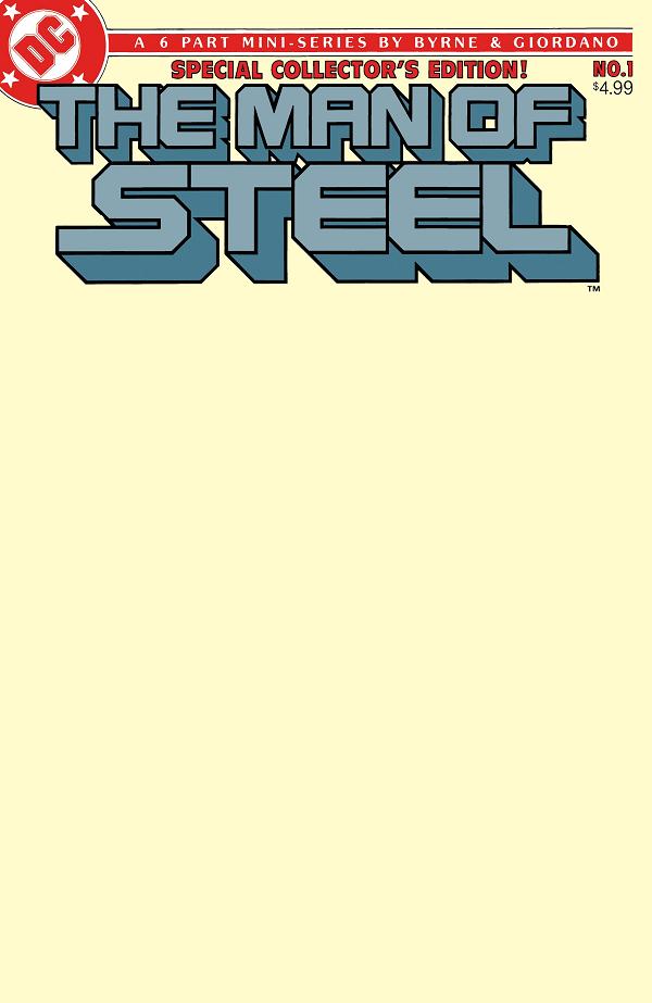 Man Of Steel #1 CVR B FACSIMILE EDITION CVR B BLANK CARD STOCK cover