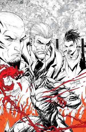 Fireborn #1 CVR L CVR L TYLER KIRKHAM BLACK & WHITE & BLOOD VIRGIN cover