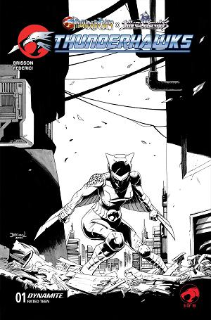 Thundercats X Silverhawks Thunderhawks #1 CVR I CVR I INC 1:10 DECLAN SHALVEY LINE ART cover