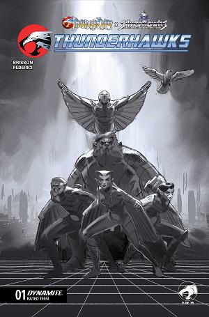 Thundercats X Silverhawks Thunderhawks #1 CVR J CVR J INC 1:15 MARCO FAILLA B&W cover
