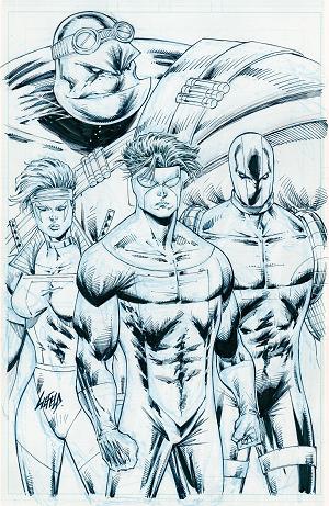 Youngblood #5 CVR H CVR H ROB LIEFELD INVINCIBLE TEAM UP B&W cover